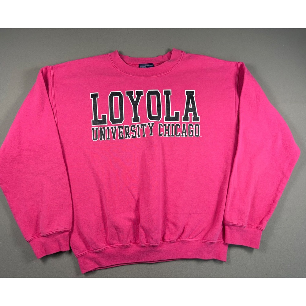 Loyola University Chicago MV Sport Sweatshirt Pink Crewneck Mens Medium